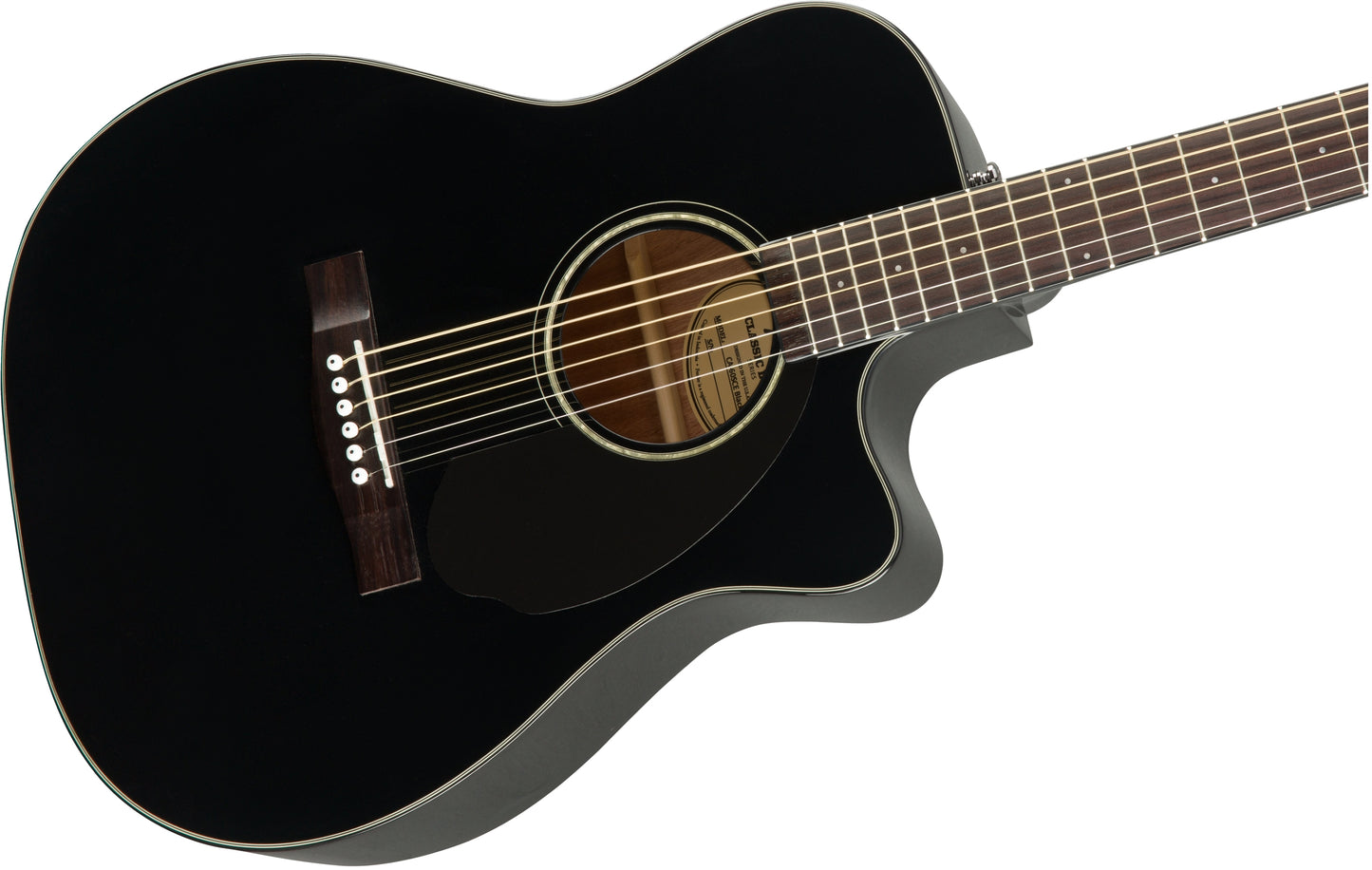 Fender CC60SCE Concert Cutaway Electronics Acoustic Guitar - Black