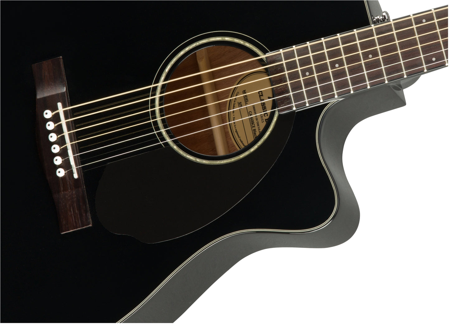 Fender CC60SCE Concert Cutaway Electronics Acoustic Guitar - Black