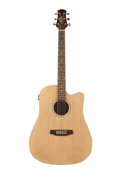 Ashton D20CEQ NTM 41Inch Dreadnought Cutaway Acoustic Guitar With EQ - Natural Matt Wood