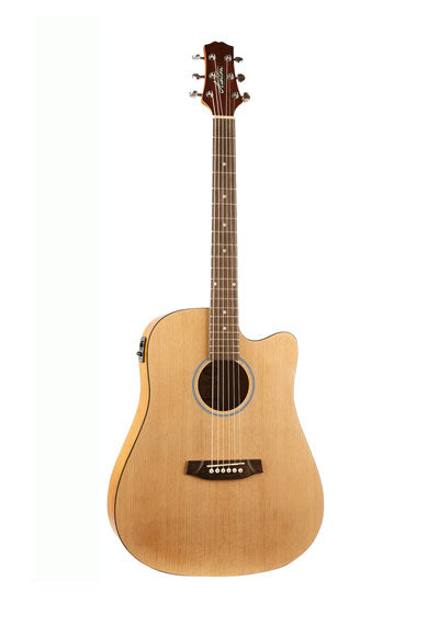 Ashton D20CEQ NTM 41Inch Dreadnought Cutaway Acoustic Guitar With EQ - Natural Matt Wood