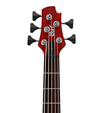 Cort A5 Plus FMMH OPBC Artisan Series 5 String Electric Bass Guitar - Open Pore Black Cherry