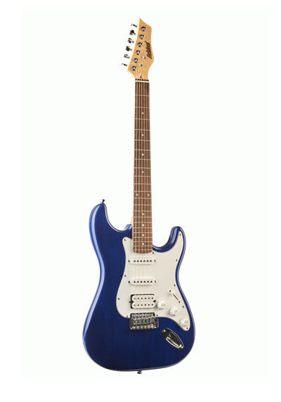 Ashton AG232TDB Electric Guitar Pack (includes Gig Bag, Strap, Lead, Online Lessons) Transparent Dark Blue