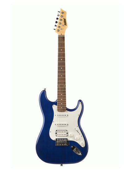 Ashton AG232TDB Electric Guitar Pack (includes Gig Bag, Strap, Lead, Online Lessons) Transparent Dark Blue