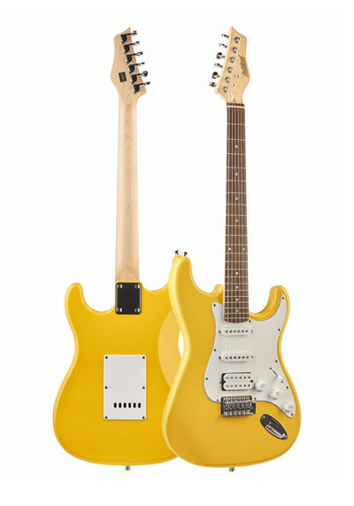 Ashton AG232YL Ele. GTR Pack (includes Gig Bag, Strap, Lead, Online Lessons) Yellow