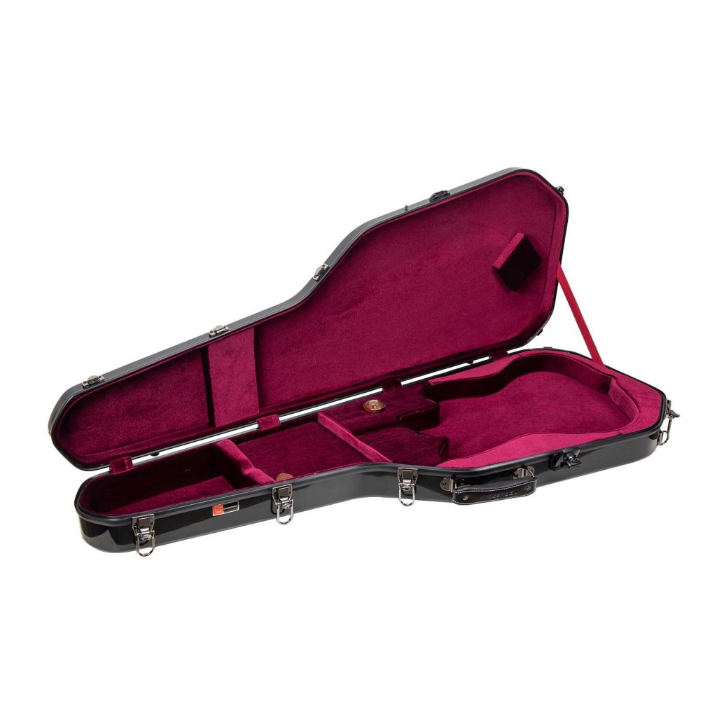 Crossrock CRF-2020GSTBK CRF2020GST Gun Shape Fiberglass Electric Guitar Case - Black