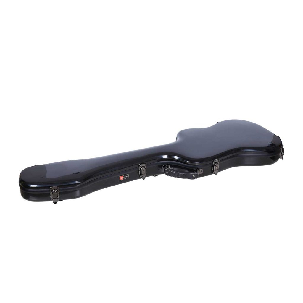 Crossrock CRF-2020P BBK Deluxe Fiberglass Case for Precision Bass Style Guitars with TSA Lock - Black