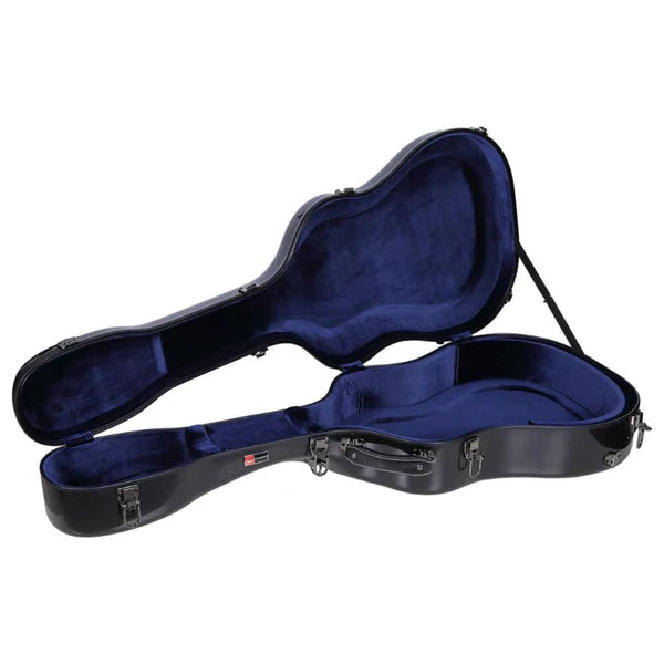 Crossrock CRF-2020 DBK Deluxe Fiberglass Dreadnought Guitar Case - Black