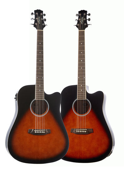 Ashton D20CEQ TSB 41Inch Dreadnought Cutaway Acoustic Guitar With EQ - Tobacco Sunburst