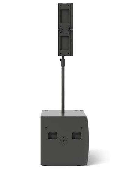 K Gear GPZA Active System 2x18" Subwoofer + 2x GH12 Co-Axial Stainless Steel Slim Array Elements 4x1500W Amp Black