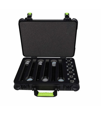 Gator SH-MICCASEW06 SHURE Plastic Case with TSA-Accepted Latches to Hold (6) Wireless Microphones