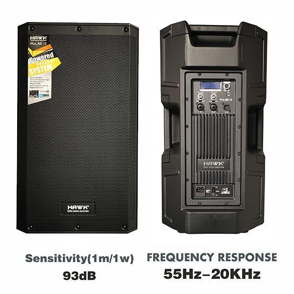 Hawk Pulse 12 Inches 1200 Watts Active Loudspeaker With Bluetooth - Pair