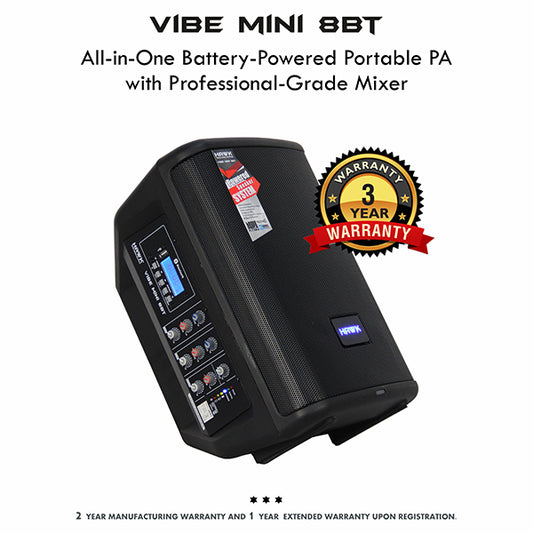 Hawk VIBE MINI 8BT 1800 Watts Battery Powered Portable Speaker Pair