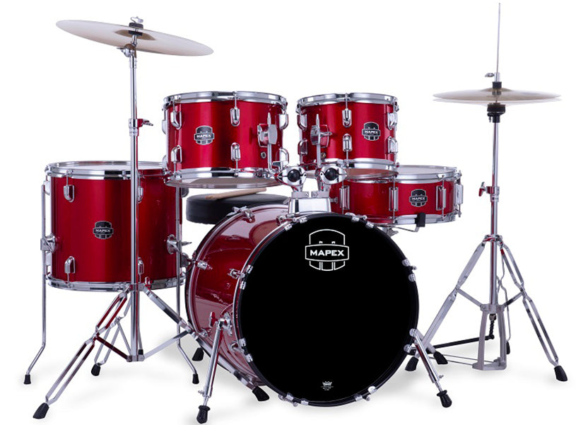 Mapex CM5294FTCIR Comet 5 pcs Hybrid Drum Set with Hardware Throne & Cymbals - Infra Red
