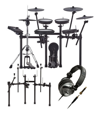 Roland TD-17KVX2 Electronic Drum Kit With MDS-COM Stand And RH-300V Headphone Bundle