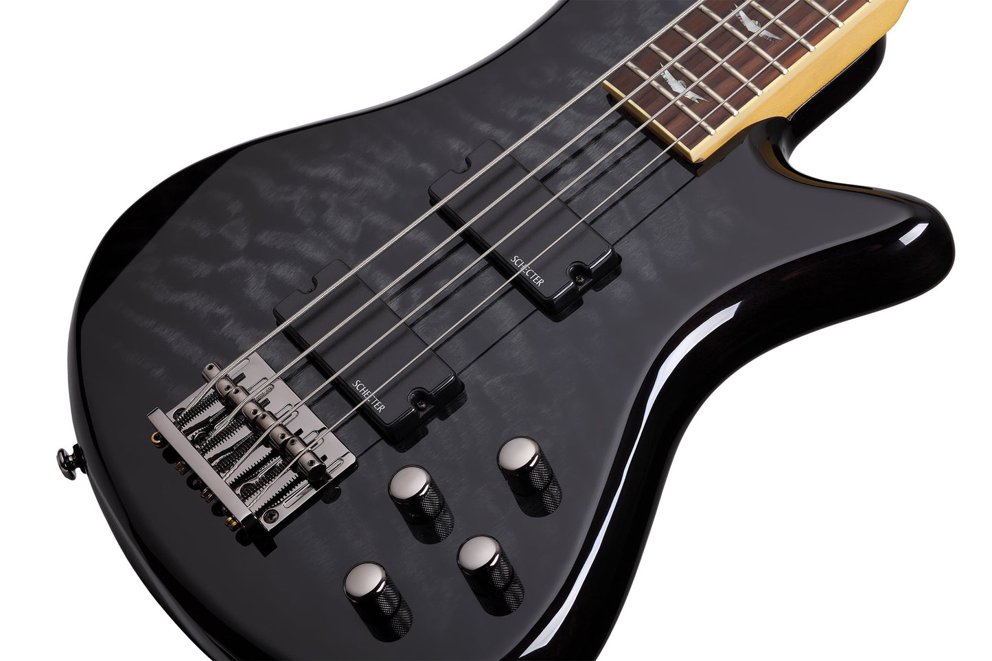 Schecter STILETTO EXTREME-4 STBLK Bass Guitar - See-Thru Black