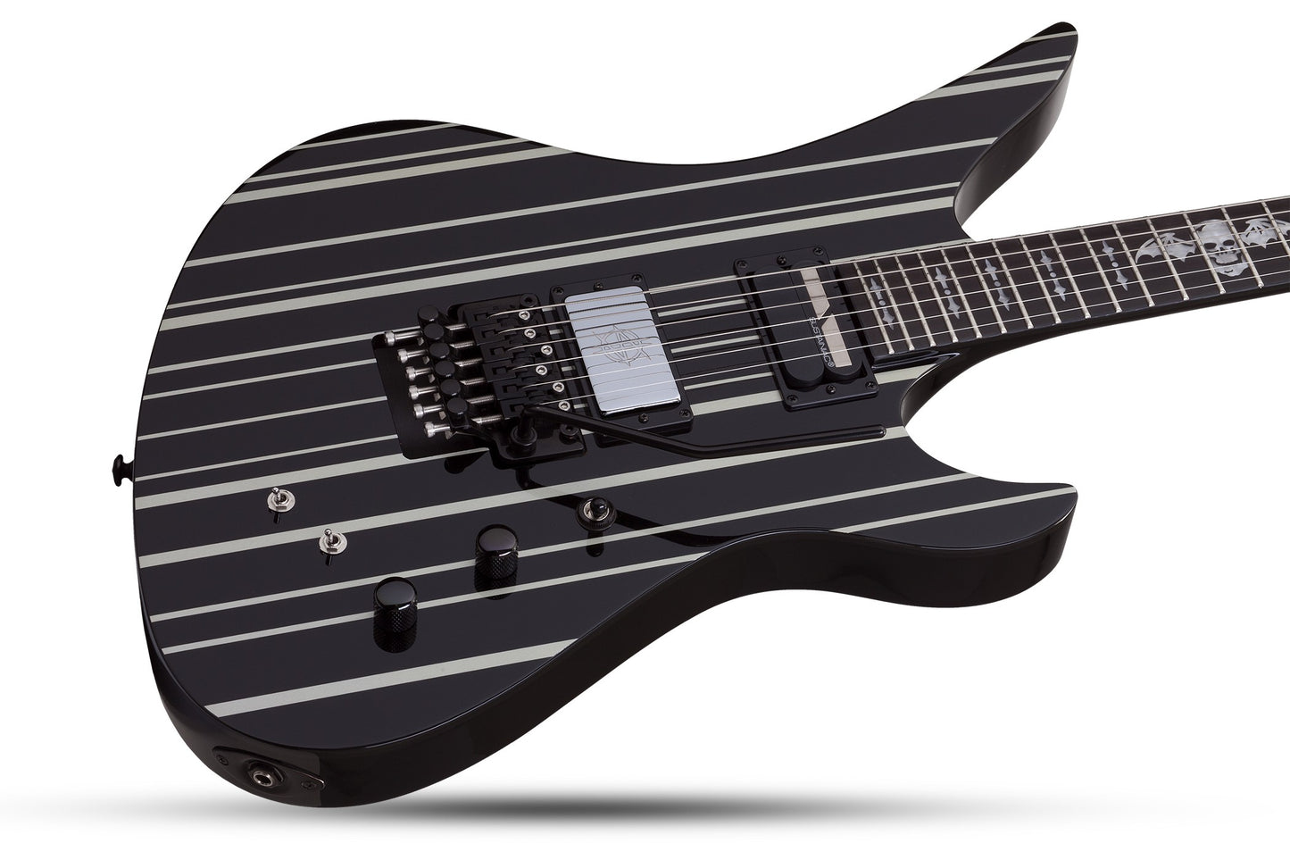 Schecter SYNYSTER GATES CUSTOM-S Electric Guitar - Gloss Black with Silver Pinstripes