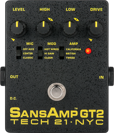 Tech 21 SansAmp GT2 Tube Amp Emulator Pedal