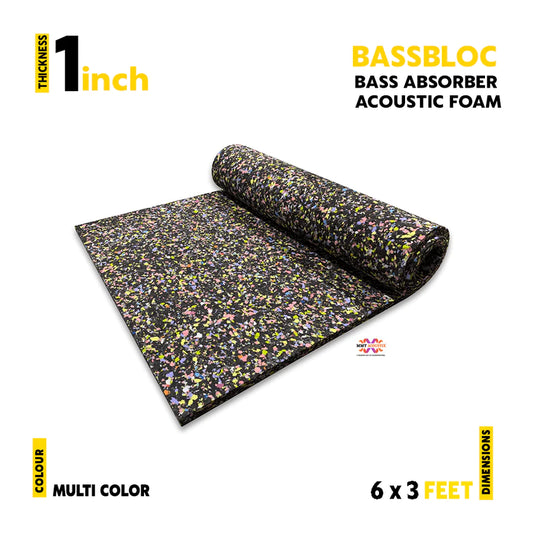 Bassblocâ„¢ Bass Absorber | 6X3 Feet | Multi Colored Acoustic Foam Pack Of 4