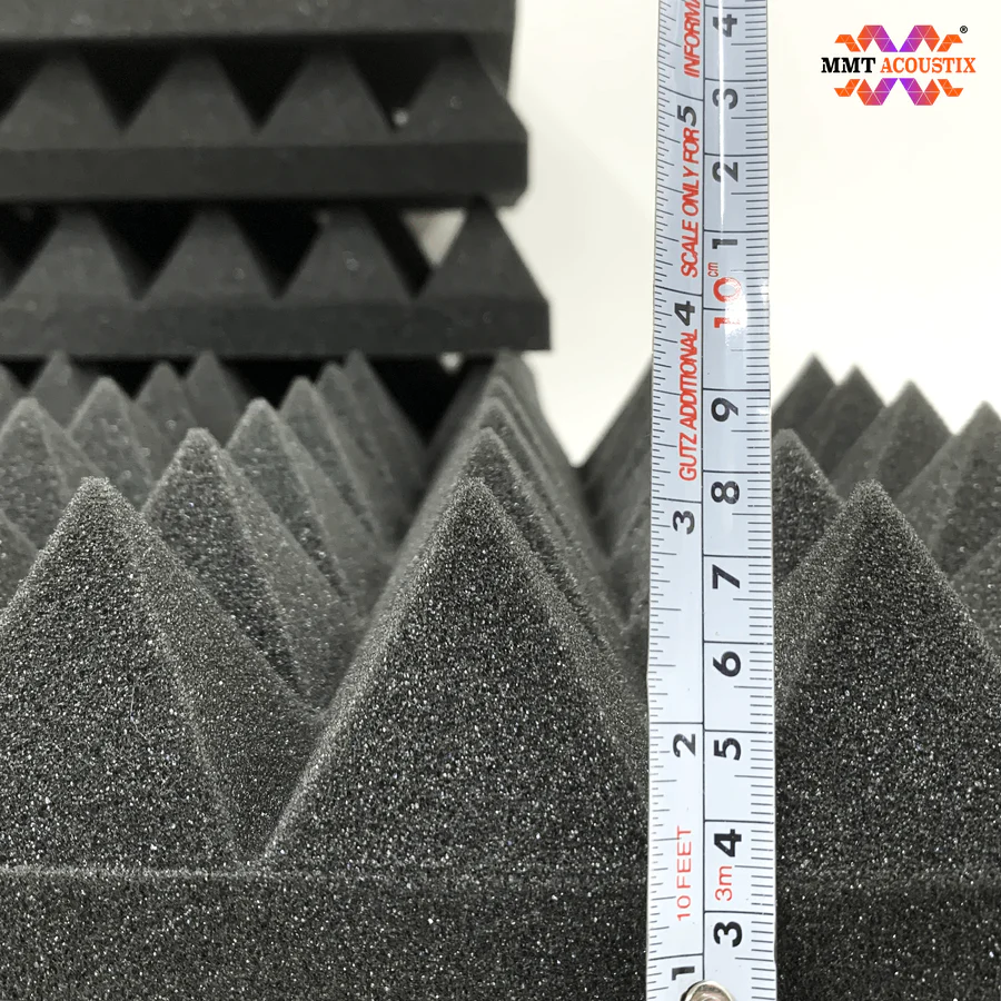 Pyramid Acoustic Foam Panel 3" 1x1 Feet Pro Charcoal