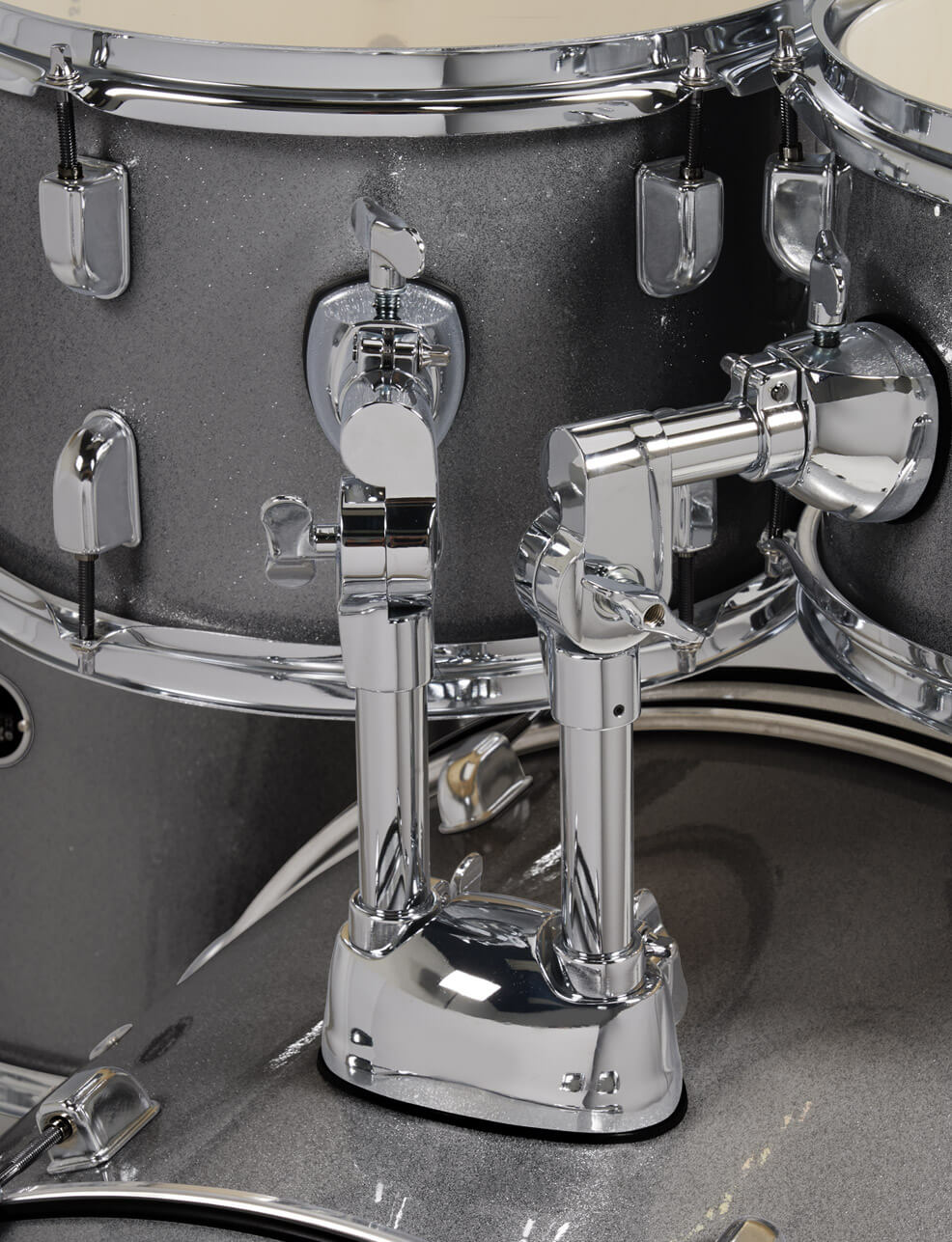 PDP PDCE2015KTSS Center Stage 5-piece Complete Drum Set with Cymbals - Silver Sparkle