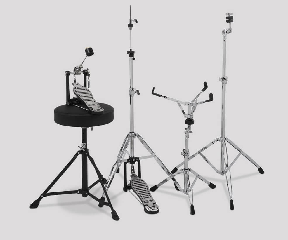 PDP PDCE2015KTSS Center Stage 5-piece Complete Drum Set with Cymbals - Silver Sparkle