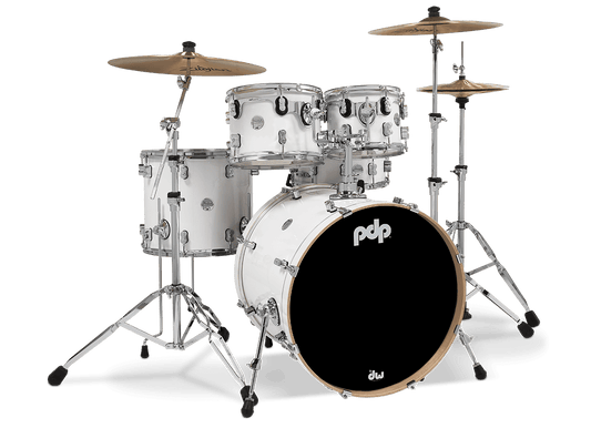 PDP PDCM2215PW Concept Maple Shell Pack Pearlescent White Lacquer 5-piece Drum Kit