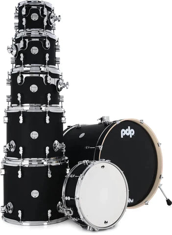 PDP PDCM2217SB Concept Maple Shell Pack 7-Piece Satin Black