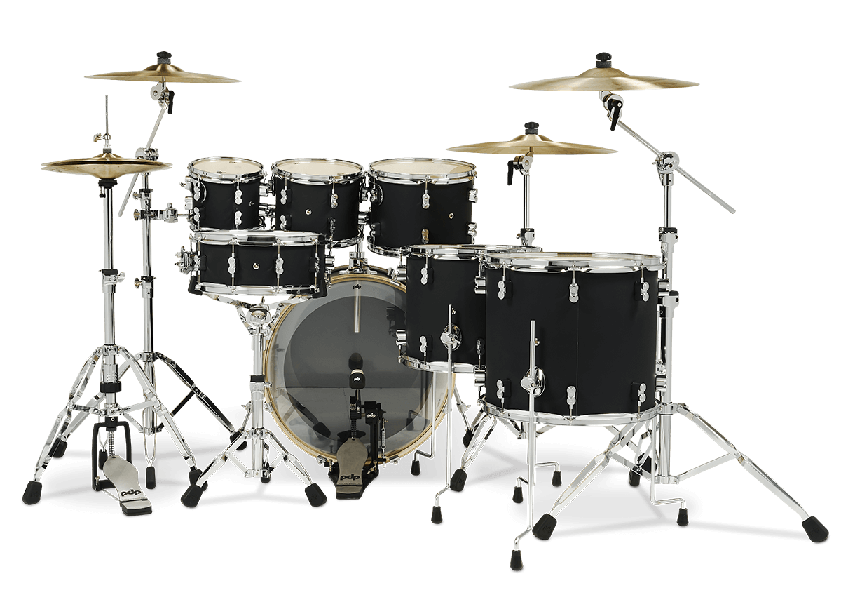 PDP PDCM2217SB Concept Maple Shell Pack 7-Piece Satin Black