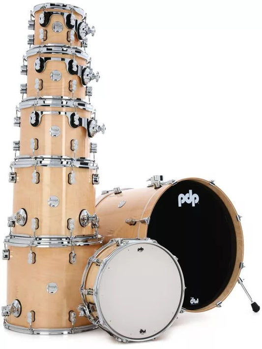 PDP PDCM2217NA Concept Maple Shell Pack  7-Piece Natural Lacquer