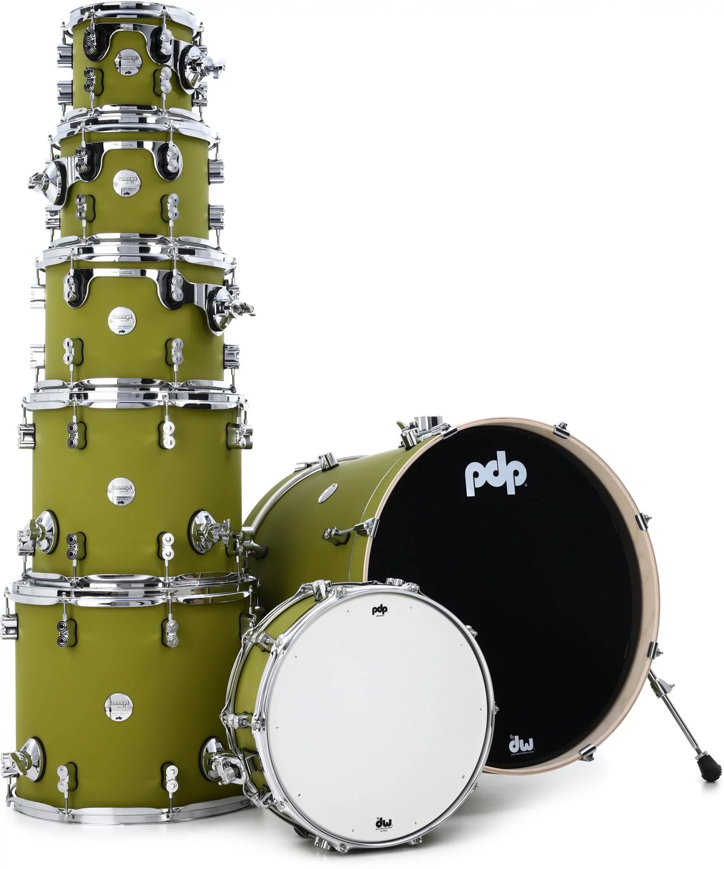 PDP PDCM2217SO Concept Maple Shell Pack 7-piece Satin Olive