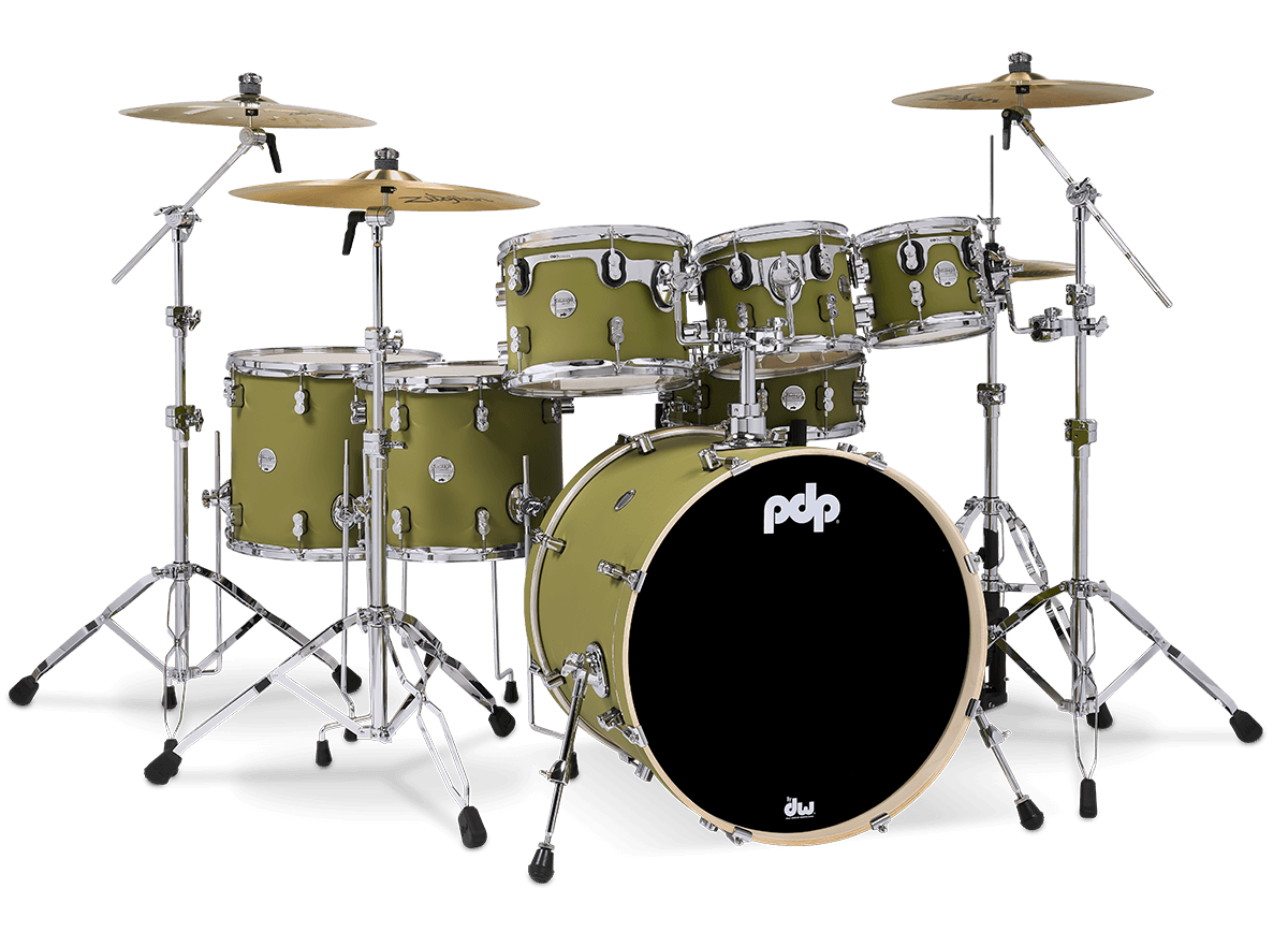 PDP PDCM2217SO Concept Maple Shell Pack 7-piece Satin Olive