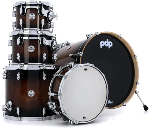 PDP PDCMX2215WC CMX5 Concept Maple Exotic Shell Pack 5-piece Charcoal Burst over Walnut