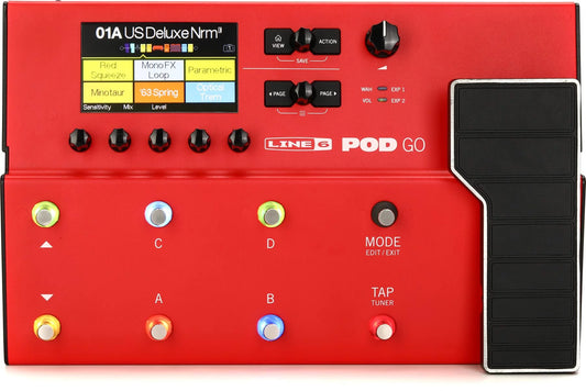 Line 6 POD Go Guitar Multi-effects Floor Processor - Limited Edition Red