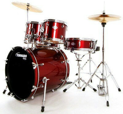 Mapex Tornado 5 pcs Drum Set w/Hardware Throne & Cymbals -Wine Red TND5294FTCDR