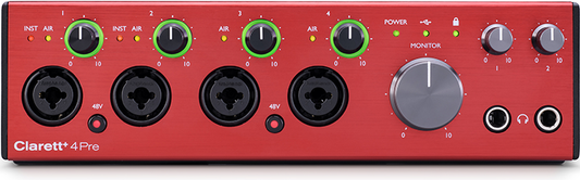 Focusrite Clarett 4 Pre USB Versatile And Sonically True 18-IN/8-OUT Audio Interface