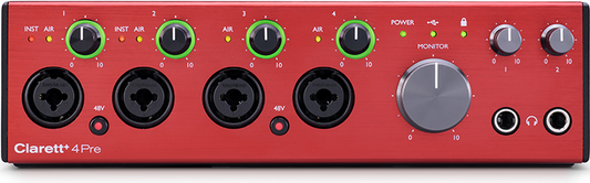 Focusrite Clarett+ 4 Pre USB Versatile And Sonically True 18-IN/8-OUT Audio Interface