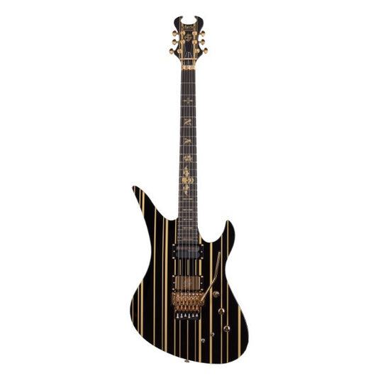 Schecter SYNYSTER GATES CUSTOM-S Electric Guitar - Gloss Black with Gold Pinstripes