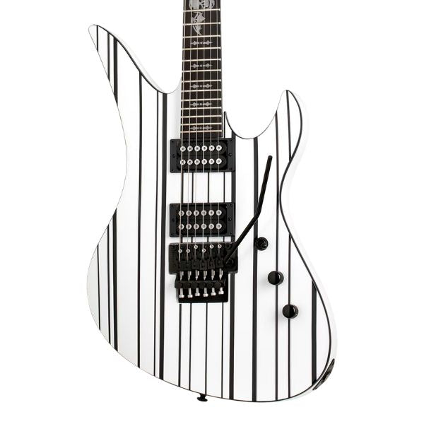 Schecter SYNYSTER STANDARD Electric Guitar - Gloss White with Black Pinstripes