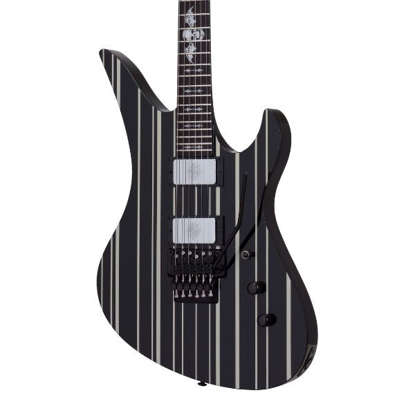 Schecter SYNYSTER CUSTOM Electric Guitar - Gloss Black with Silver Pinstripes