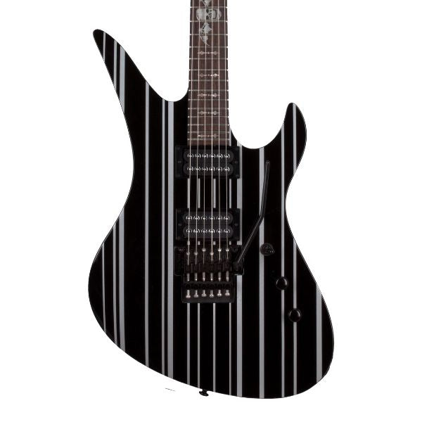 Schecter SYNYSTER STANDARD Electric Guitar - Gloss Black with Silver Pinstripes