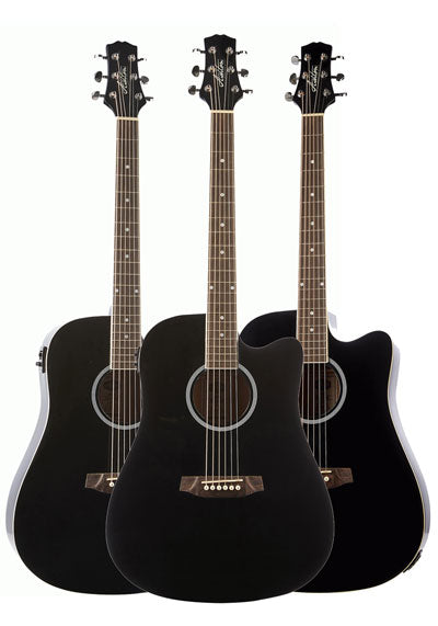 Ashton D20CEQ BK 41Inch Dreadnought Cutaway Acoustic Guitar With EQ - Black