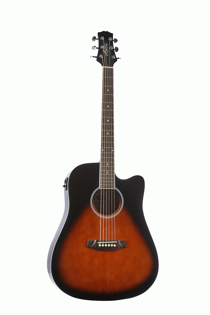 Ashton D20CEQ TSB 41Inch Dreadnought Cutaway Acoustic Guitar With EQ - Tobacco Sunburst