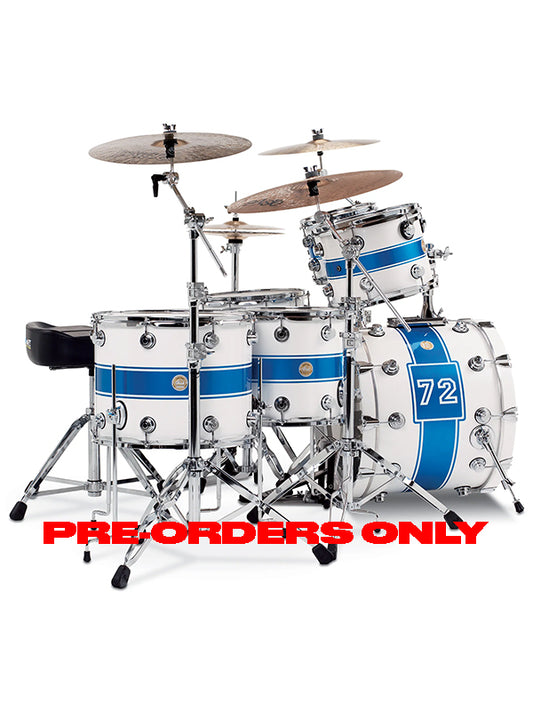 DW Collector's Series Custom Graphics 5-piece Shell Pack - Rally Stripe with Chrome Hardware