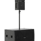 K Gear GPZA Active System 2x18" Subwoofer + 2x GH12 Co-Axial Stainless Steel Slim Array Elements 4x1500W Amp Black