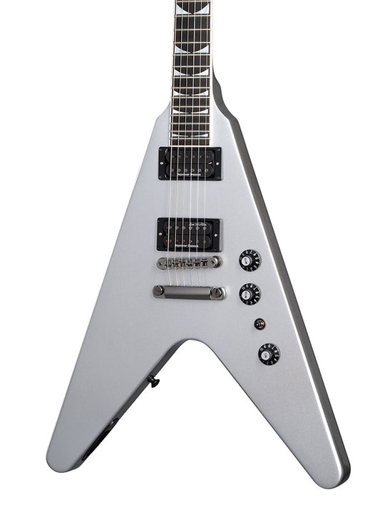 Gibson DSVX00S1BC1 Dave Mustaine Flying V EXP Electric Guitar - Silver Metallic