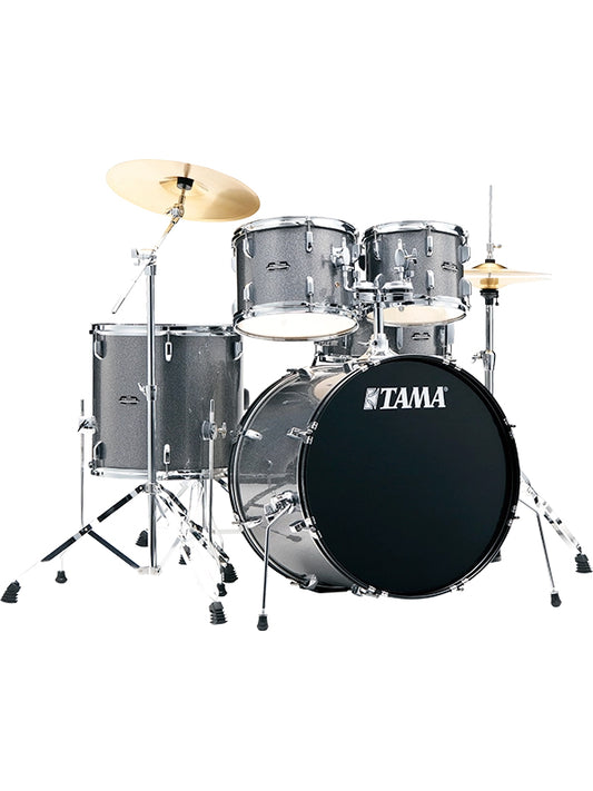 Tama ST52H5-CSS Stagestar 22" 5pc Drum Set with Hardware & Throne & Pluto Cymbals - Cosmic Silver Sparkle