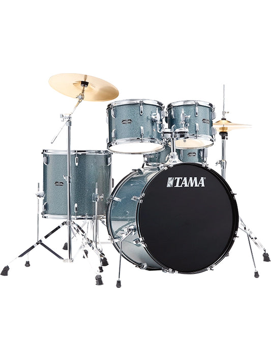 Tama ST52H5-SEM Stagestar 22" 5pc Drum Set with Hardware & Throne & Pluto Cymbals - Sea Blue Mist