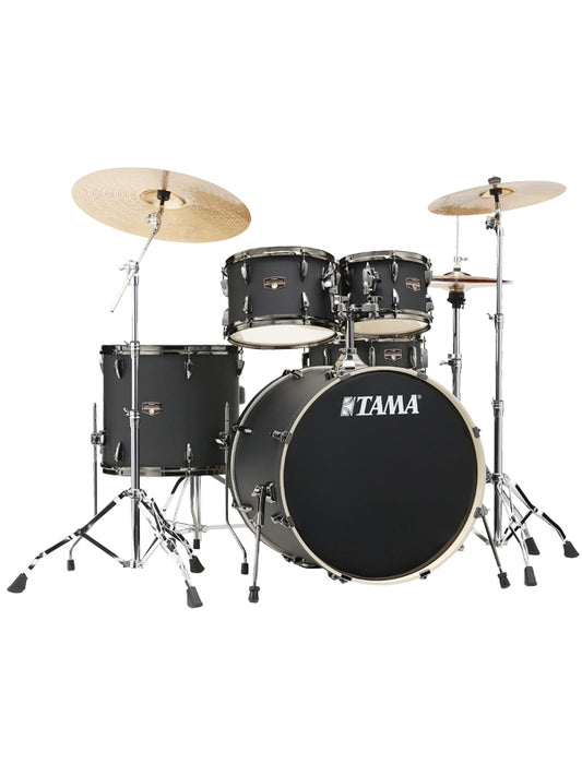 Tama IP50H6WBN-BOB Imperialstar 20" 5pc Drum Set with Hardware & Throne - Blacked Out Black