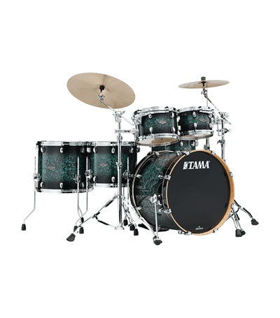 Tama MBS52RZS-MSL+MBSS55-MSL+MBST8A-MSL Starclassic Performer 22" 7pc Drum Shell Set - Molten Steel Blue Burst