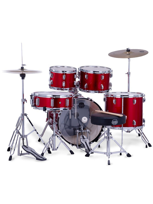 Mapex CM5294FTCIR Comet 5 pcs Hybrid Drum Set with Hardware Throne & Cymbals - Infra Red